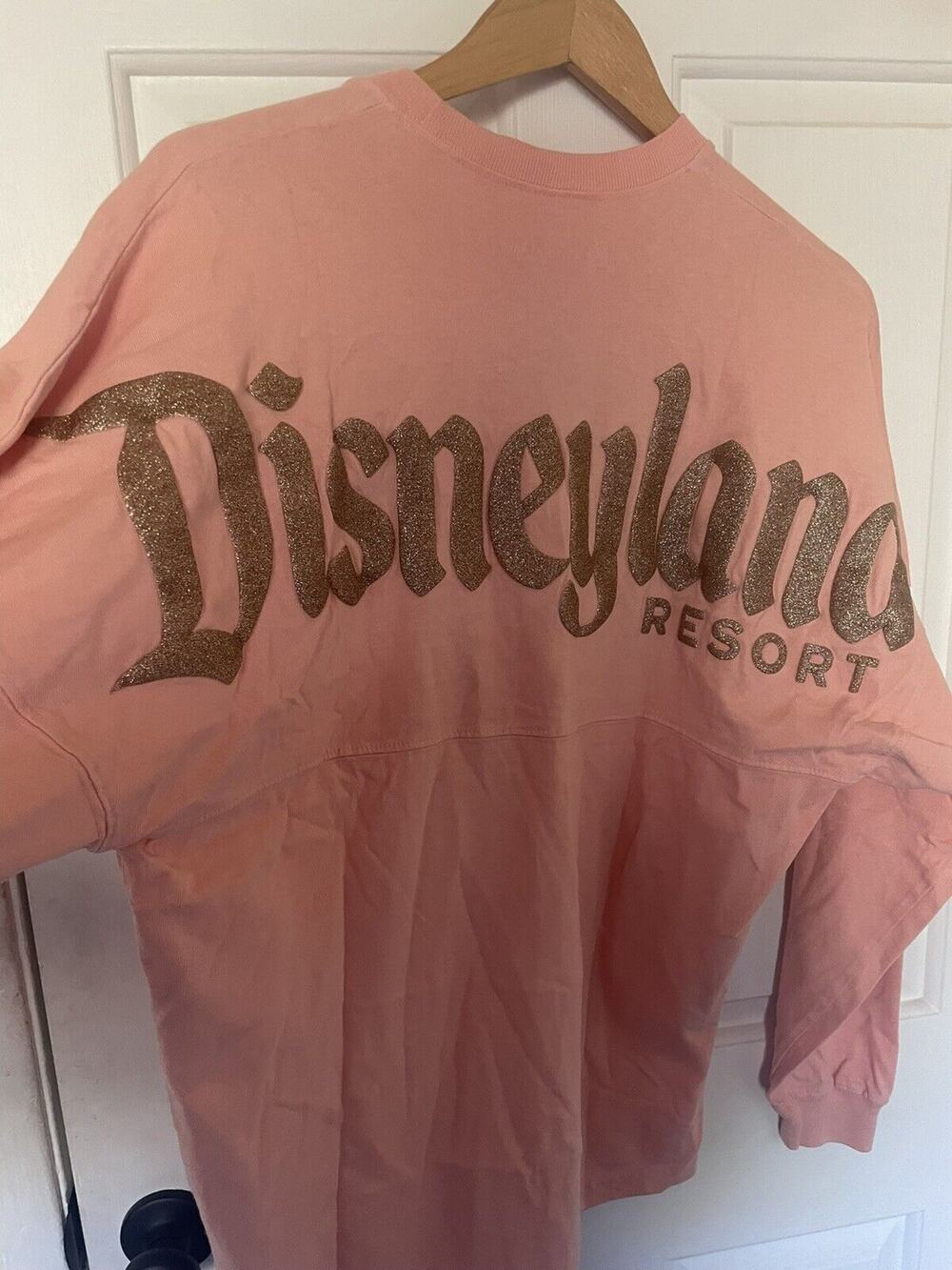 Disney Parks Spirit Jersey Disneyland Resort Peach And Gold Glitter Size XS